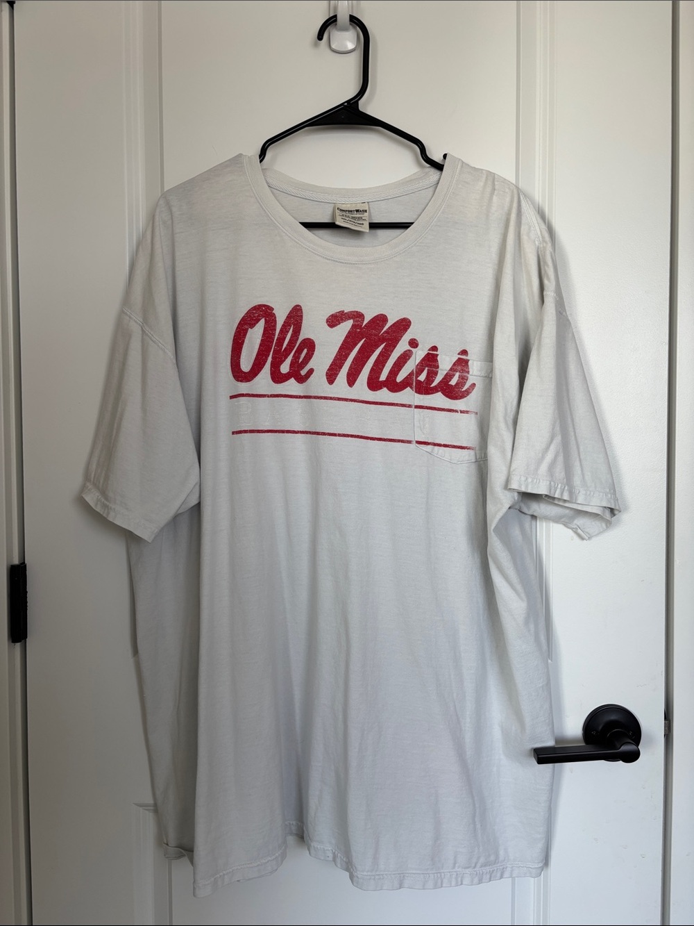 Comfort Colors White Short-Sleeve T-Shirt with Red Ole Miss Script